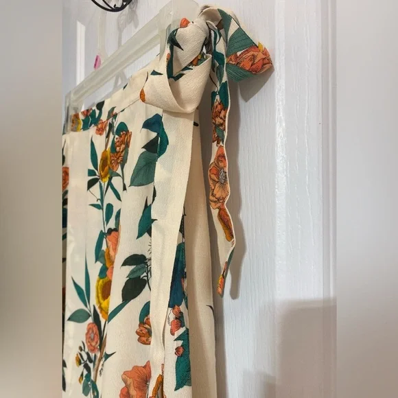 Guess Asymmetrical Tropical Floral Leafy Wrap Tie Skirt Size Small - Picture 4 of 9